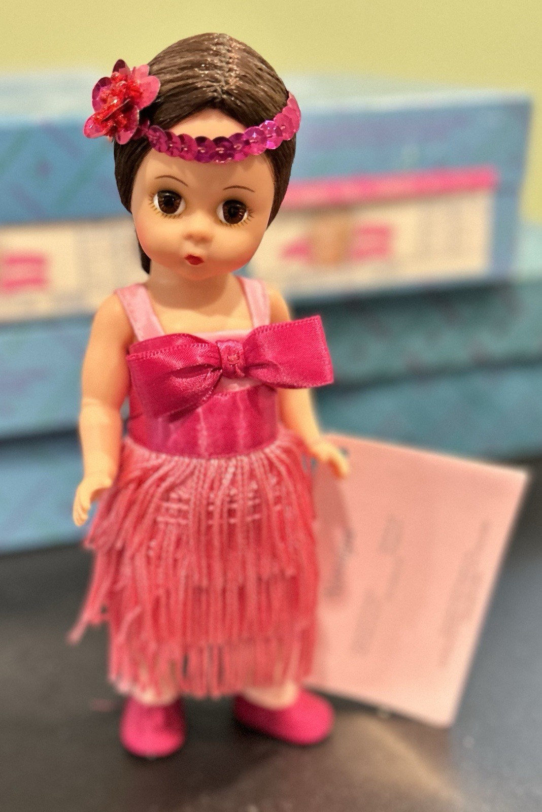 Vtg Madame Alexander #14105 Pink Flapper 8″ Brunette Doll W/ ORG Box+Tag