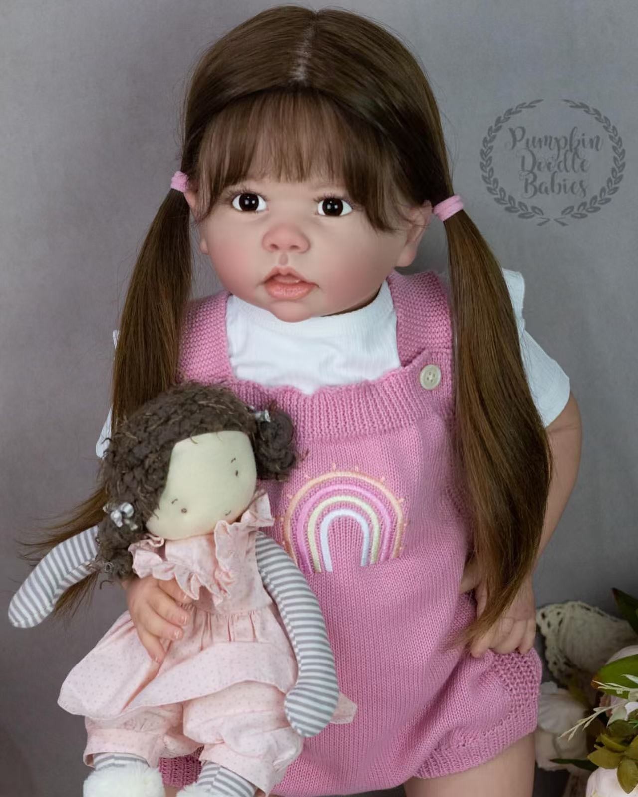 30in Painted Reborn Doll Kits Toddler Girl Rooted Hair Unassembled Handmade Gift