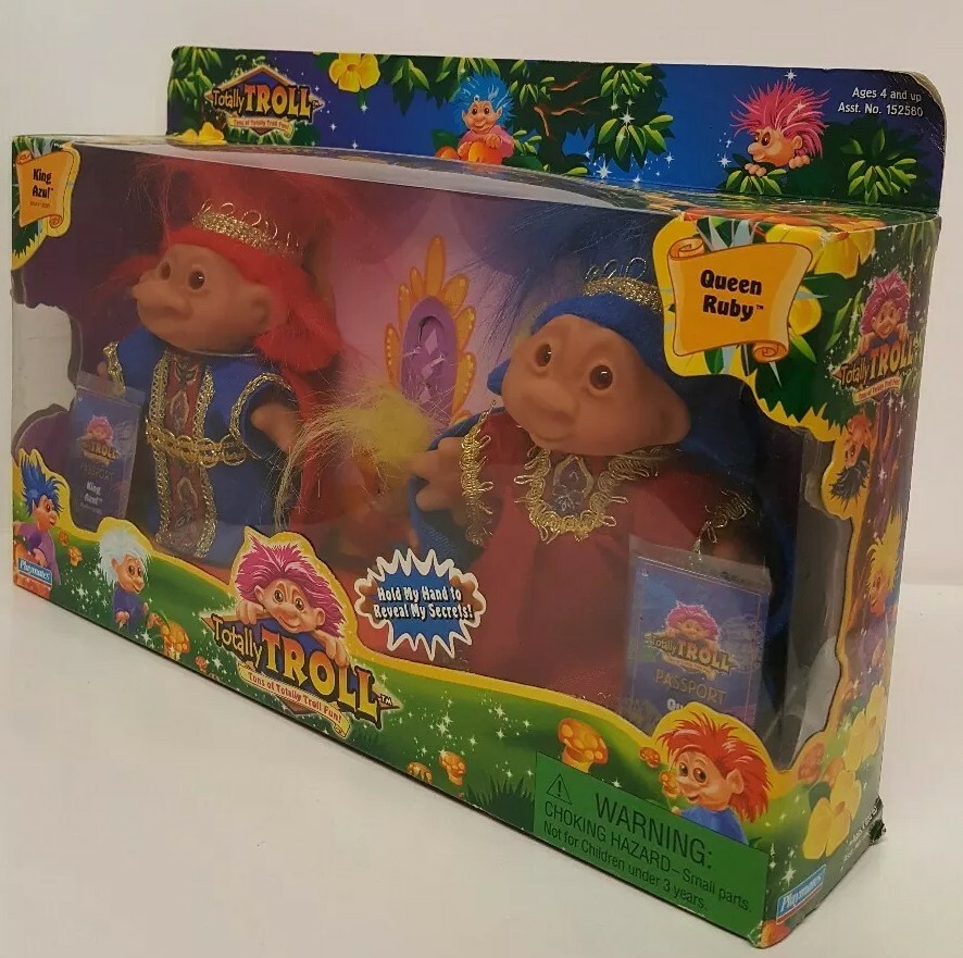 DAM Totally Trolls King Azul Queen Ruby Baby Boxed Set Passport Playmates Toys