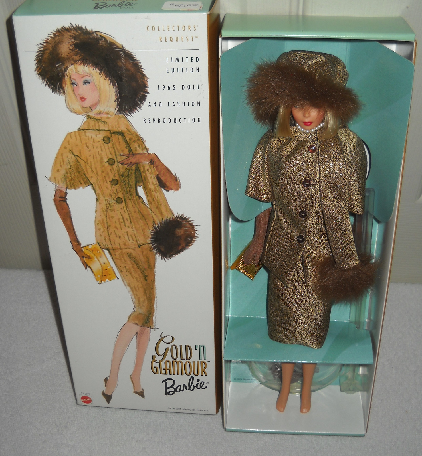 #9372 NIB Mattel Collector’s Request Vintage Repro Gold N Glamour Barbie Doll