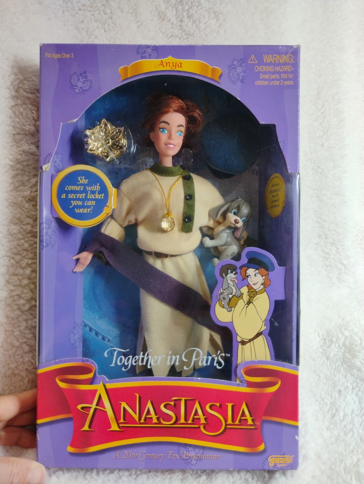 NEW 1997 GALOOB – ANASTASIA Doll ANYA – Together in Paris w/ Pooka Dog
