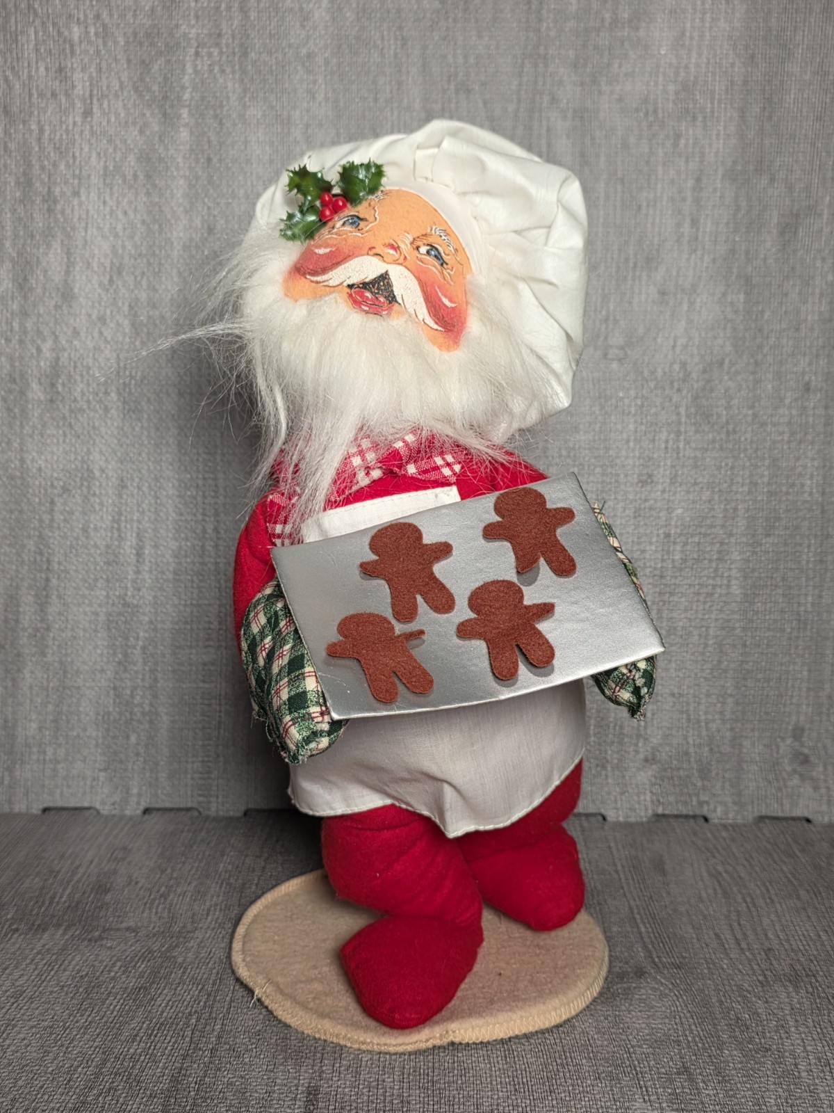 Vintage Annalee Chef Santa Claus Baking Gingerbread Cookies Doll Large