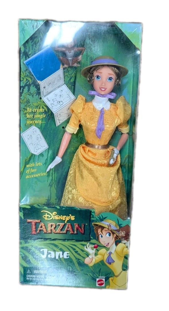 RARE Disney’s Tarzan JANE by Mattel 1999 Doll Monkey & Sketch Book NRFB