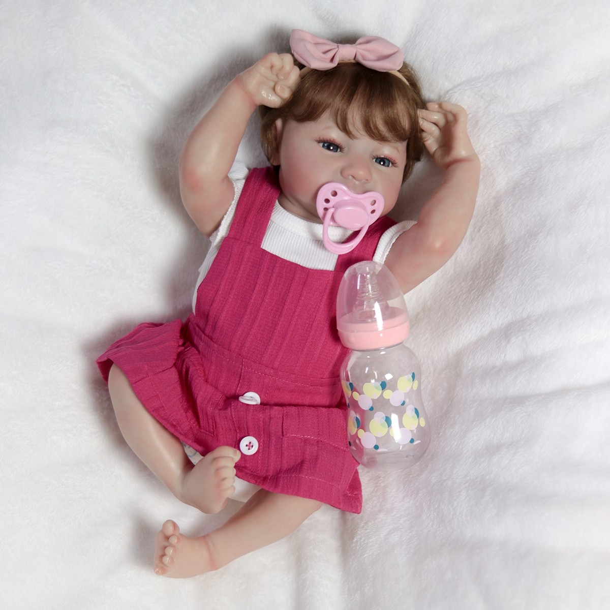 18″ Lifelike Reborn Dolls Twins Full Body Vinyl Silicone Newborn Baby Girl Doll