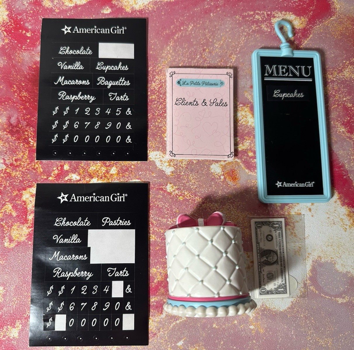 American Girl of the Year GRACE LOT Pastry Cart Replacement Pieces ! Please READ