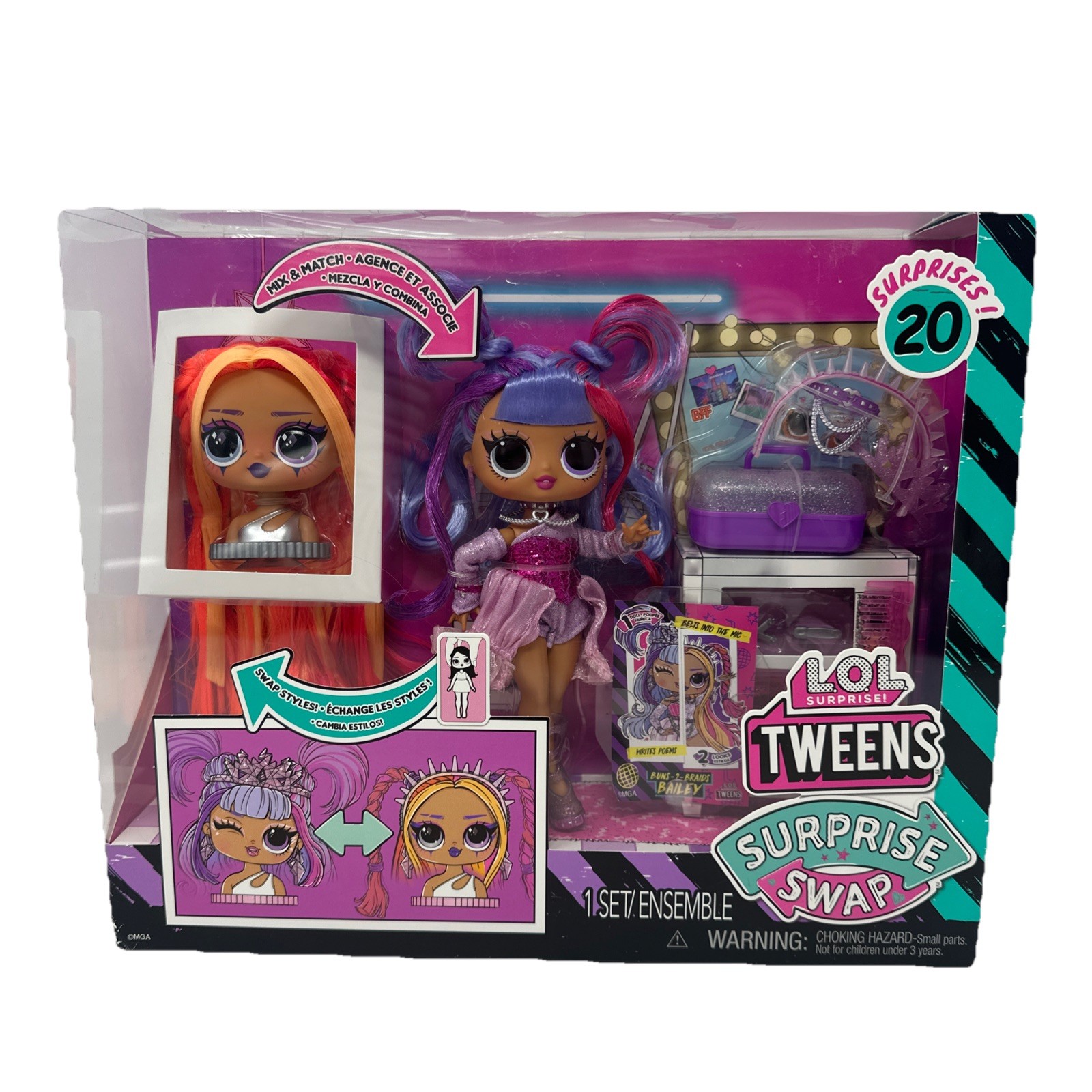 LOL SURPRISE OMG TWEENS SURPRISE SWAP BAILEY FASHION DOLL 20 Surprises NEW