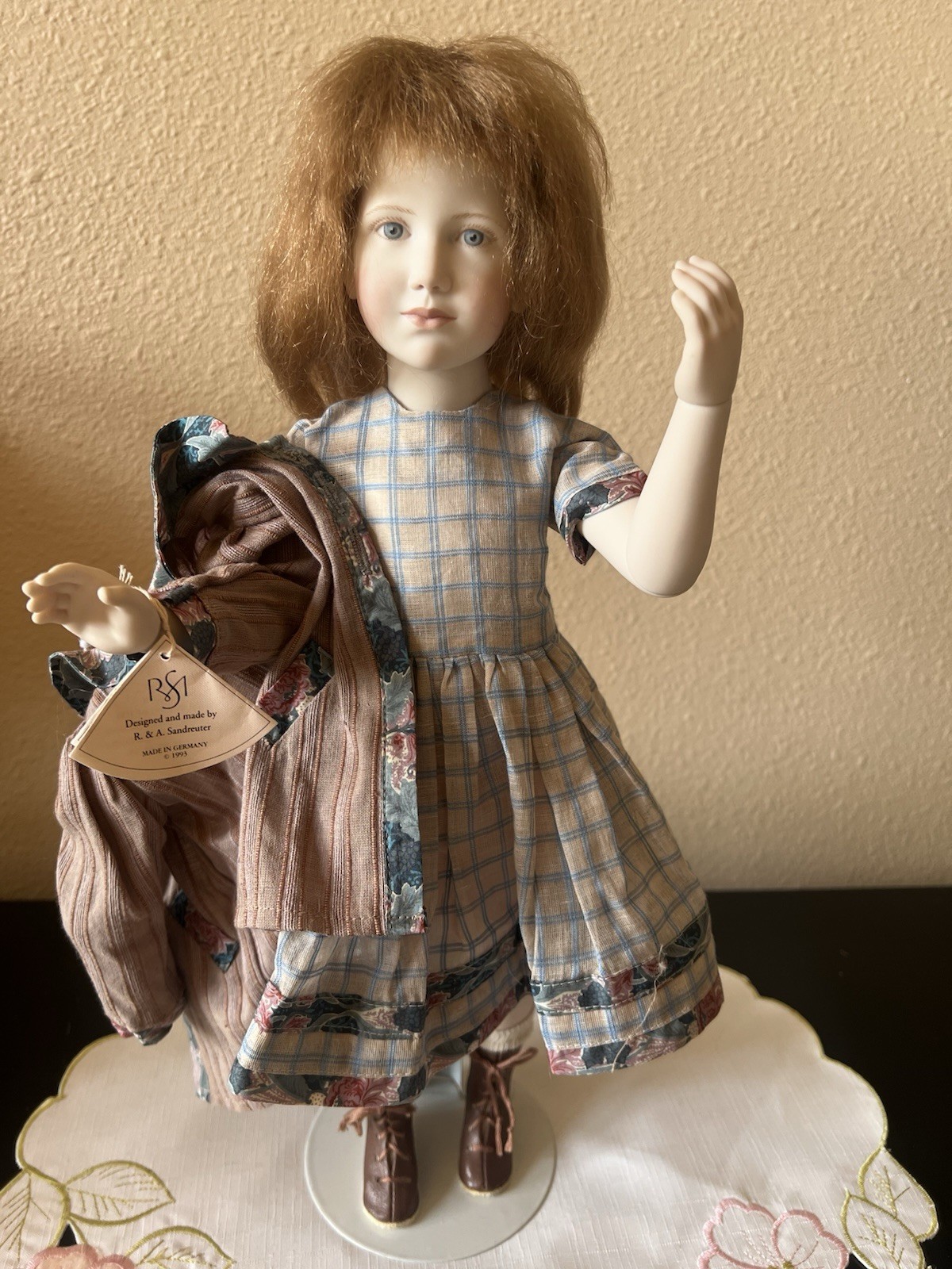 Regina Sandreuter 17” Zarah Doll Porcelain Jointed A/O 1993 Some Damage. Lovely.