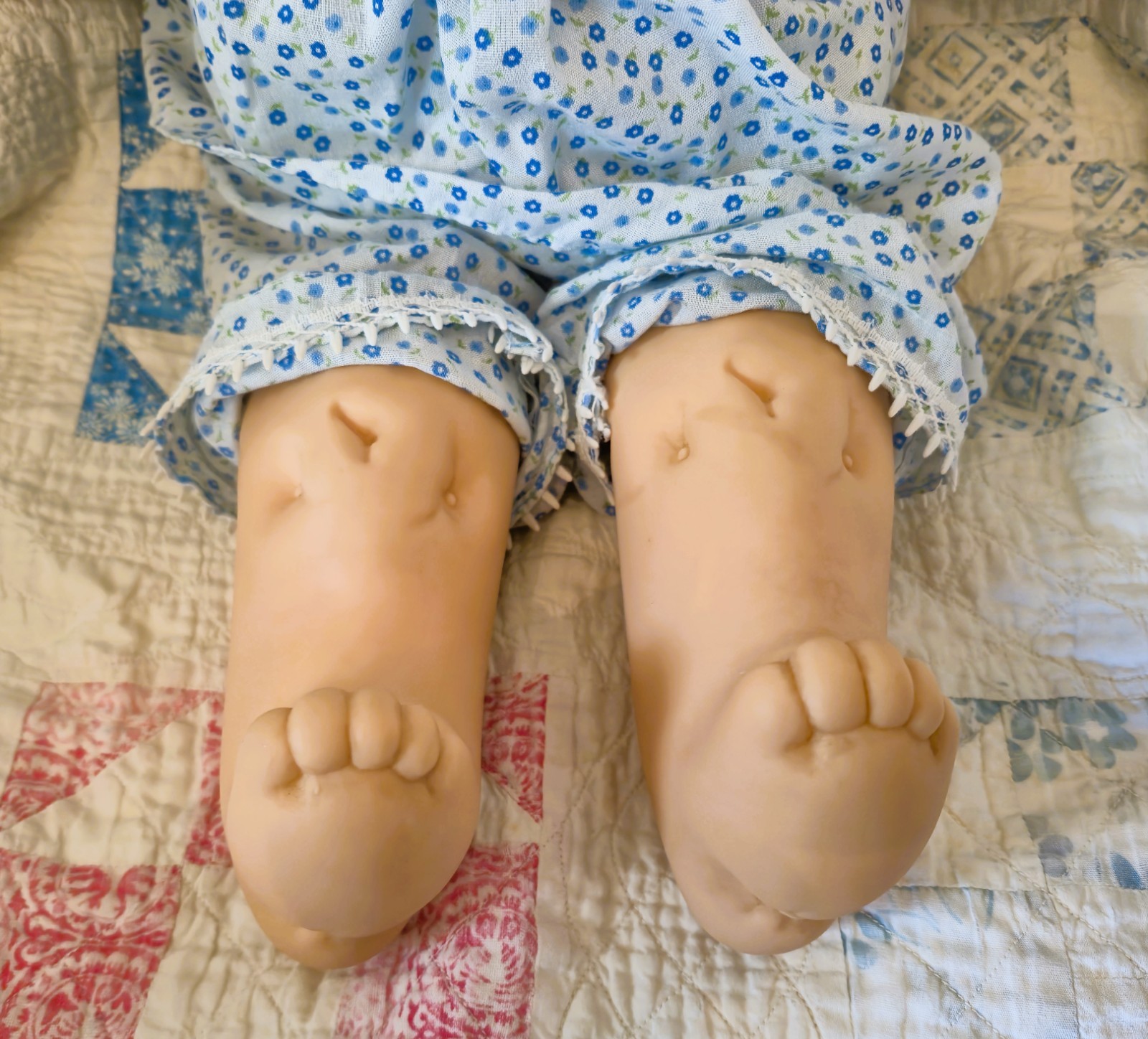 Chubbykins* Eugene Doll Co. 20″ Calico Blue Soft Vinyl Cloth Body Light Red Hair