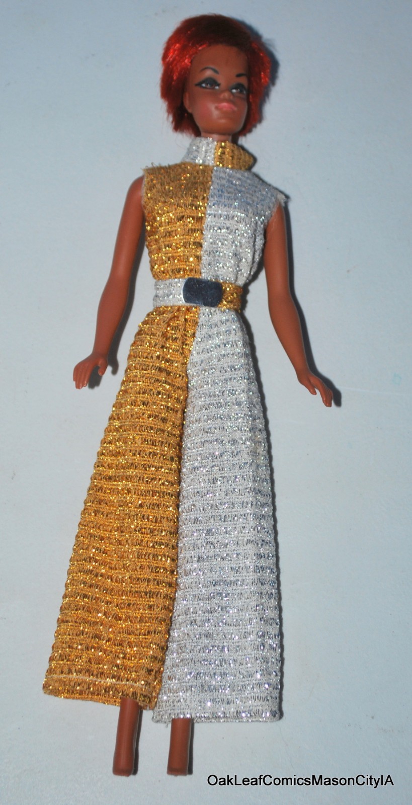 1970 Julia Barbie Doll Twist ‘n Turn TNT Oxidized Red Hair Talking outfit!
