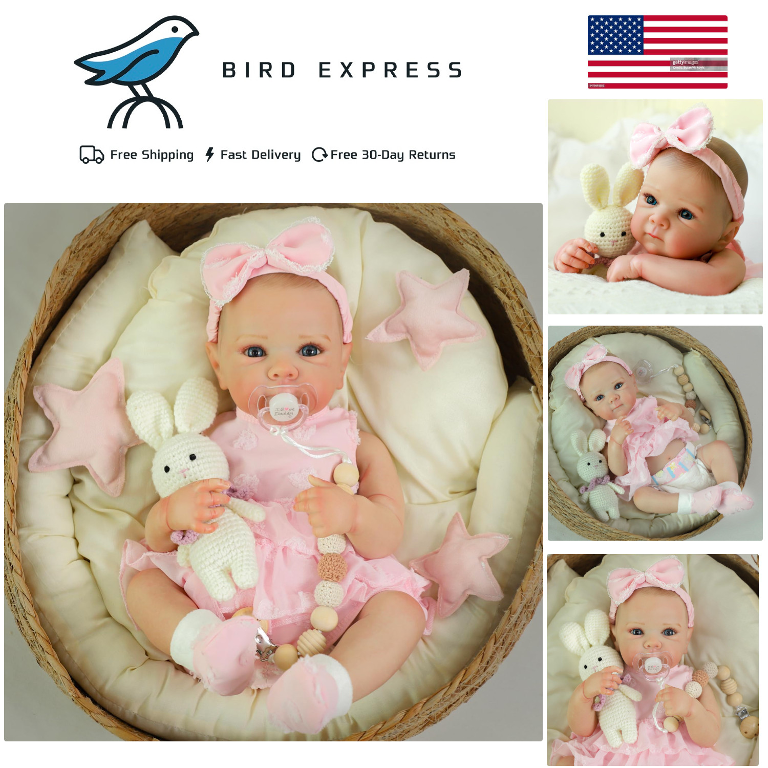 Full Body Silicone Reborn Baby Dolls Realistic Girl 20 Inch Soft Real Life Looki