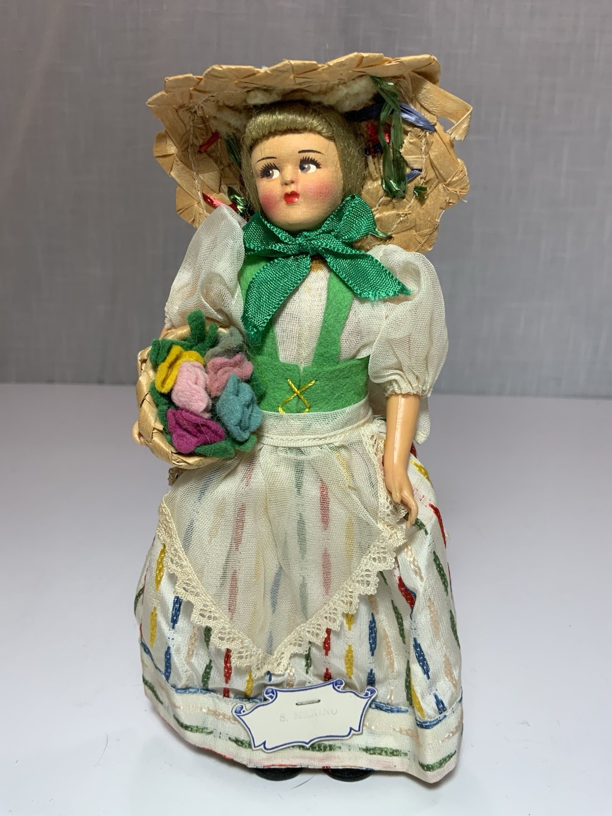 Vintage Italian Doll Made in Italy Souvenir Doll 7″H