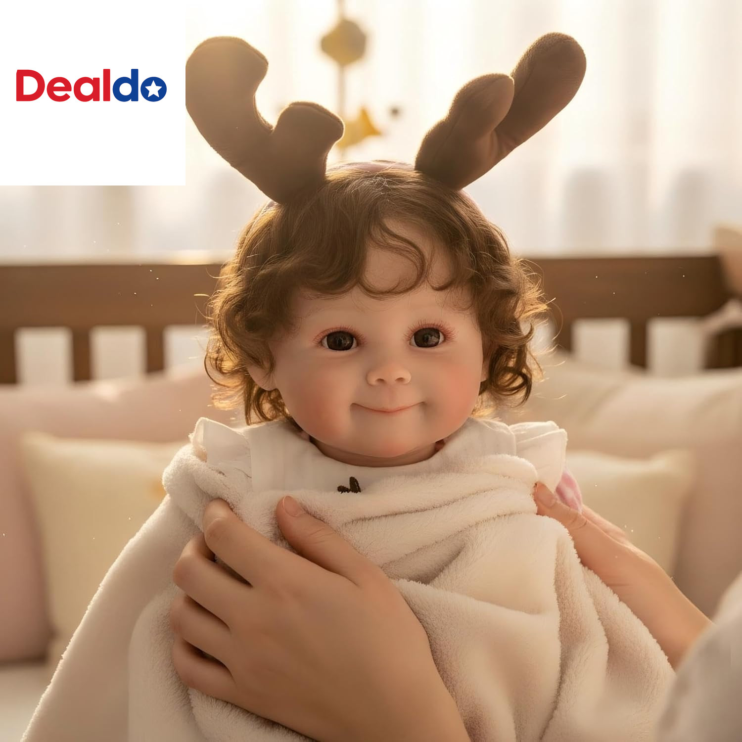 Smiling Reborn Baby Doll, 22-Inch Vinyl Realistic Newborn Baby Doll with Hand-Ro