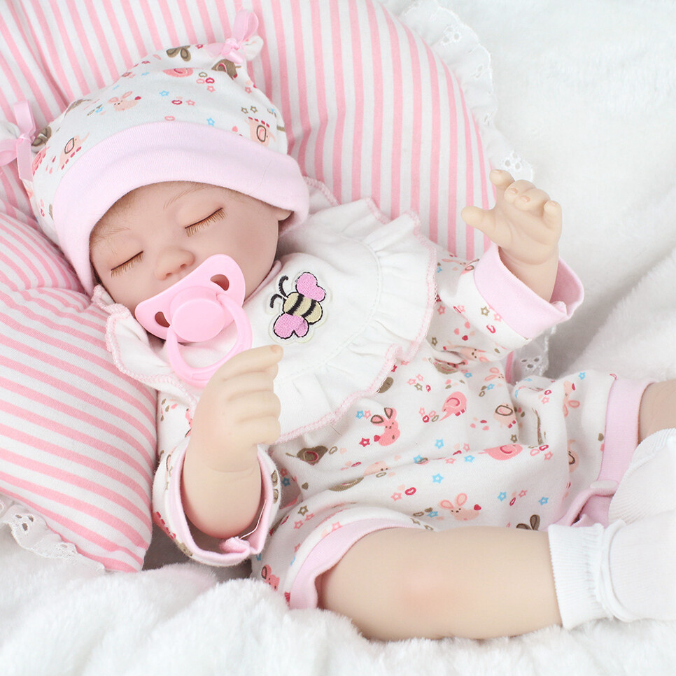 16″ Realistic Reborn Baby Dolls Soft Vinyl Silicone Sleeping Newborn Girl Doll