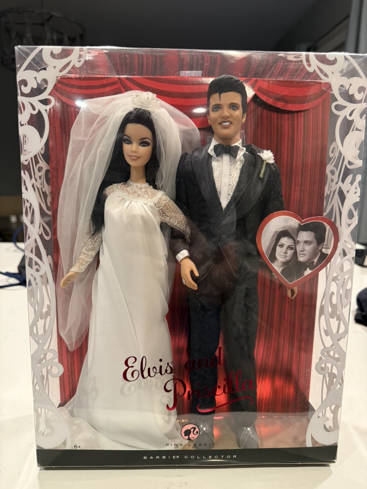 Elvis and Priscilla Barbie Doll and Elvis Wedding Day Gift Set Pink Label 2008