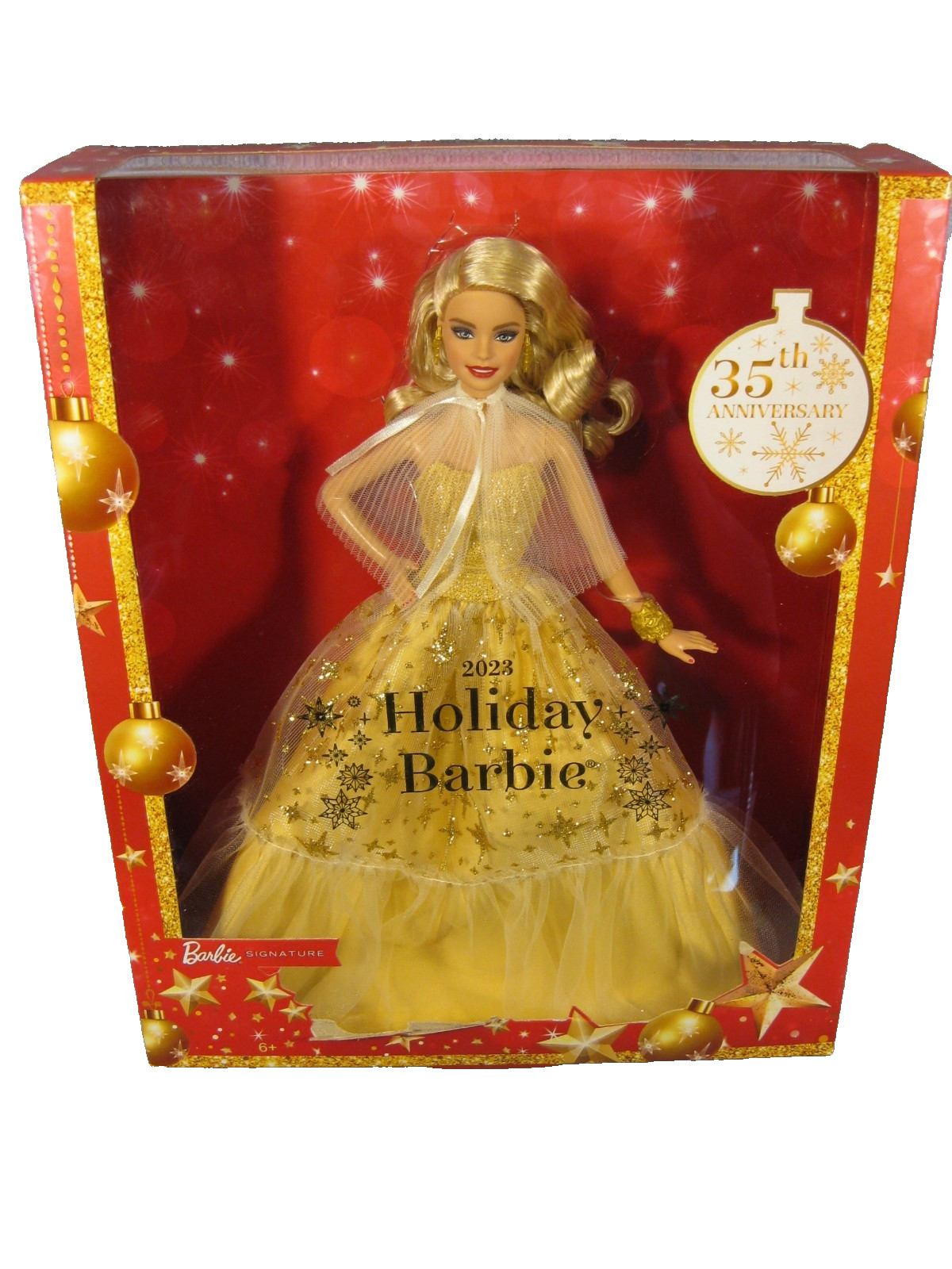 Nice NIB. 2023 Holiday Barbie doll w Blonde hair & gown Mattel collectible