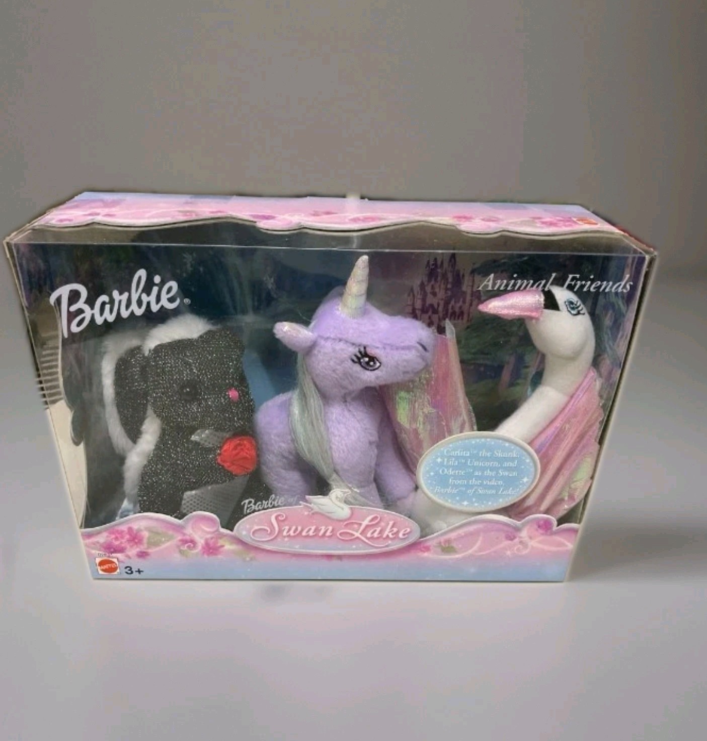 Barbie Swan Lake Animal Friends Odette Carlita Lila Plush 2003 y, Barbie Movie