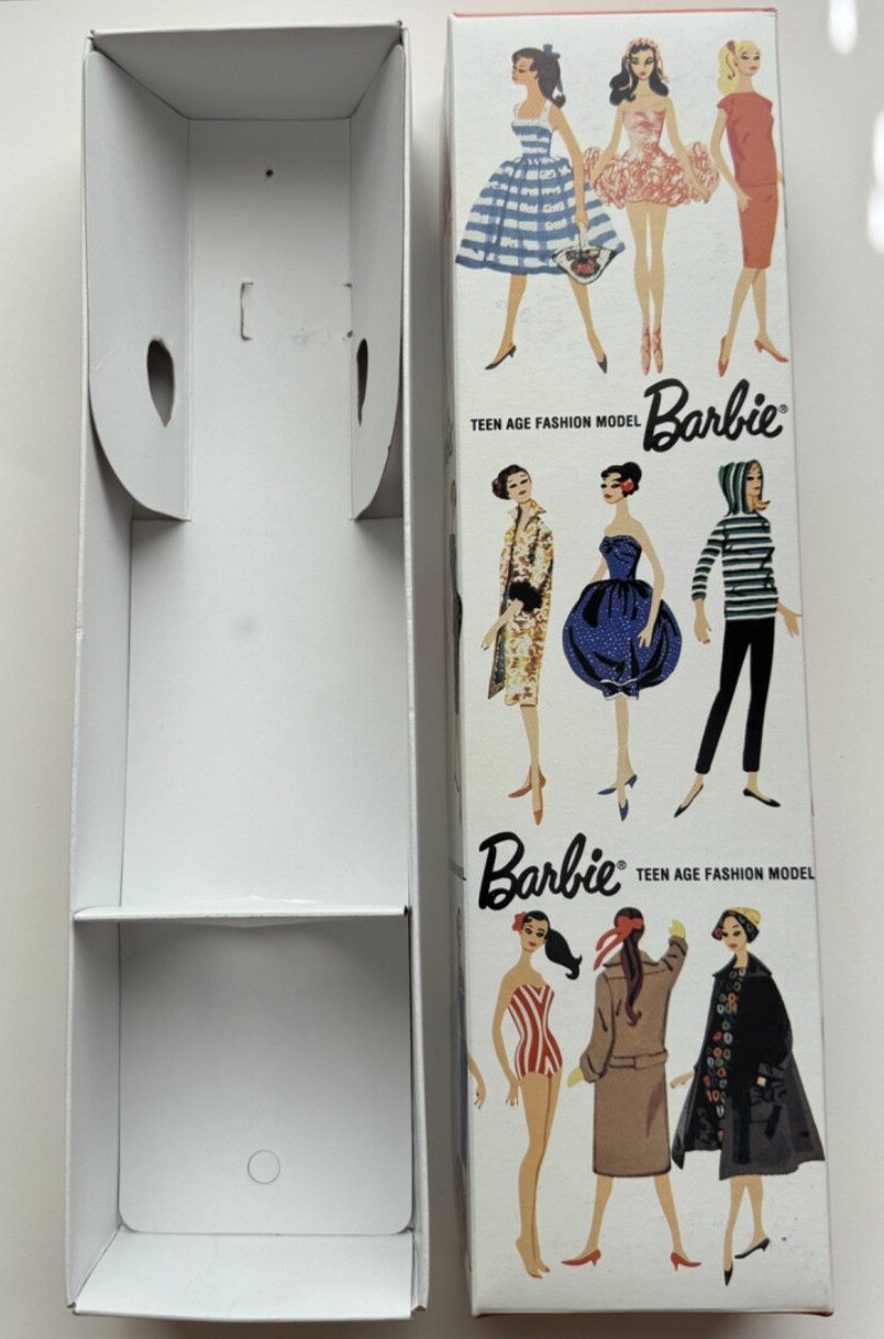 #1 Barbie BLONDE Ponytail Doll Box Swimsuit 1959 #850 Mattel, Reproduction 1993
