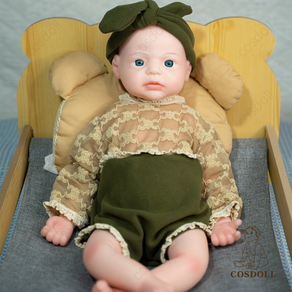 COSDOLL 22″ Full Platinum Silicone Reborn Baby Dolls Lifelike Baby Painted Dolls