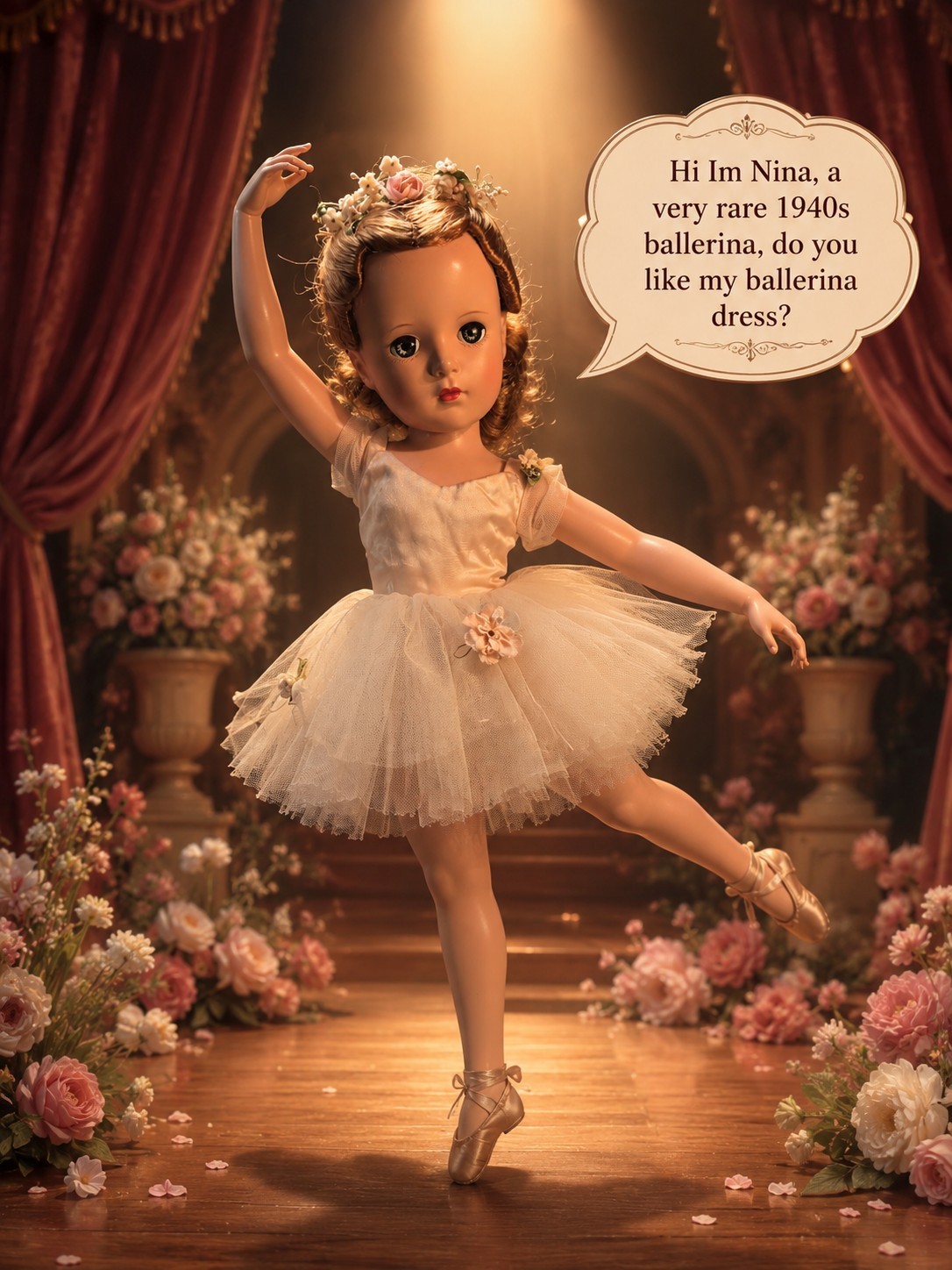 Vintage 17″ Madame Alexander Nina Ballerina Doll in Original Outfit Red Hair