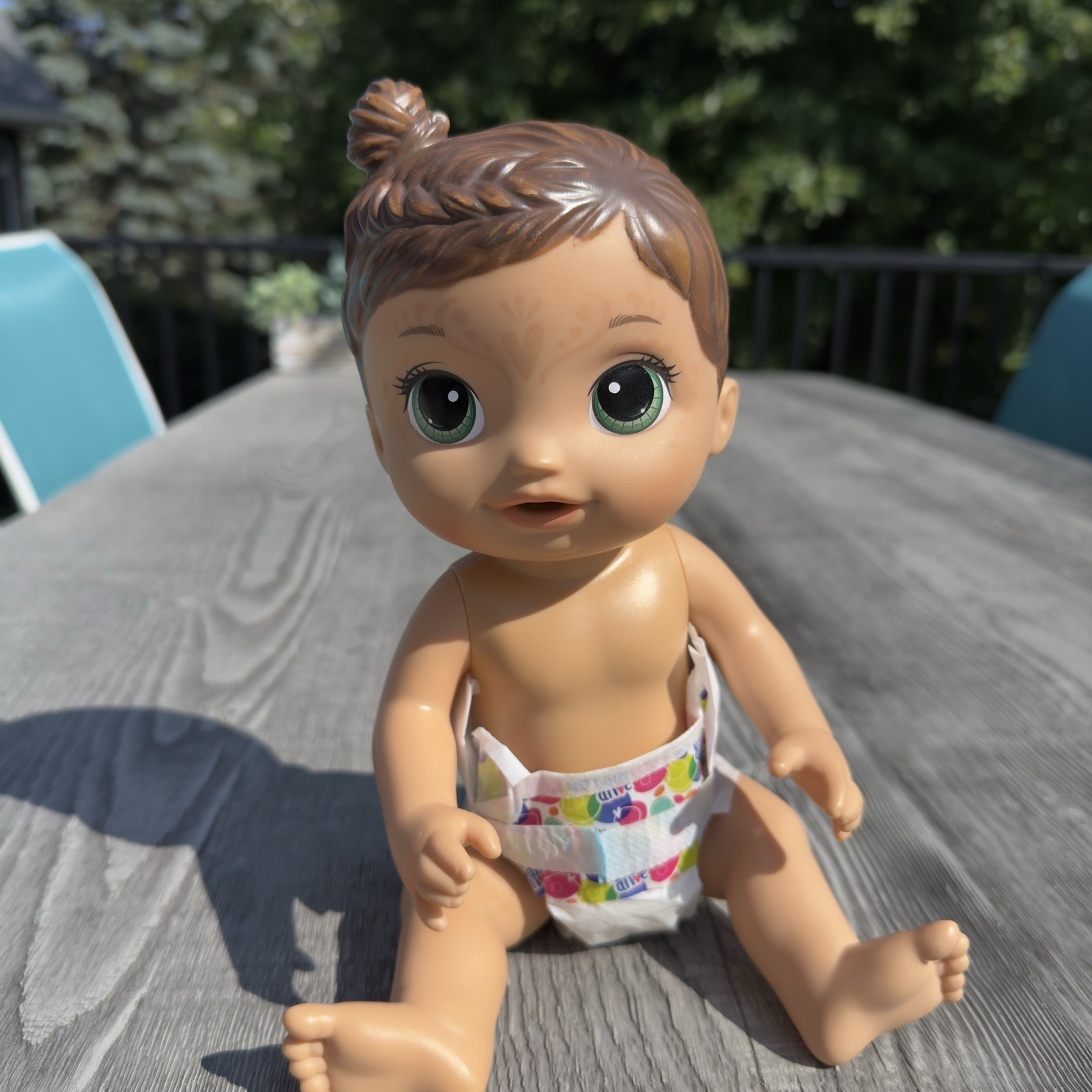 Baby Alive Face Paint Fairy Doll Brunette Hair Green Eyes