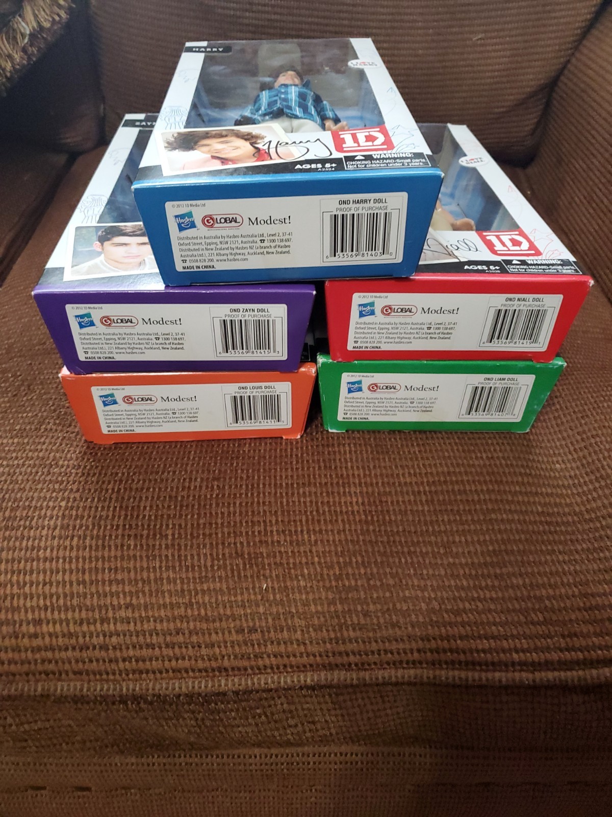 Hasbro One Direction Doll Set Harry Styles Niall Liam Payne Zayn Louis 2012 NIB