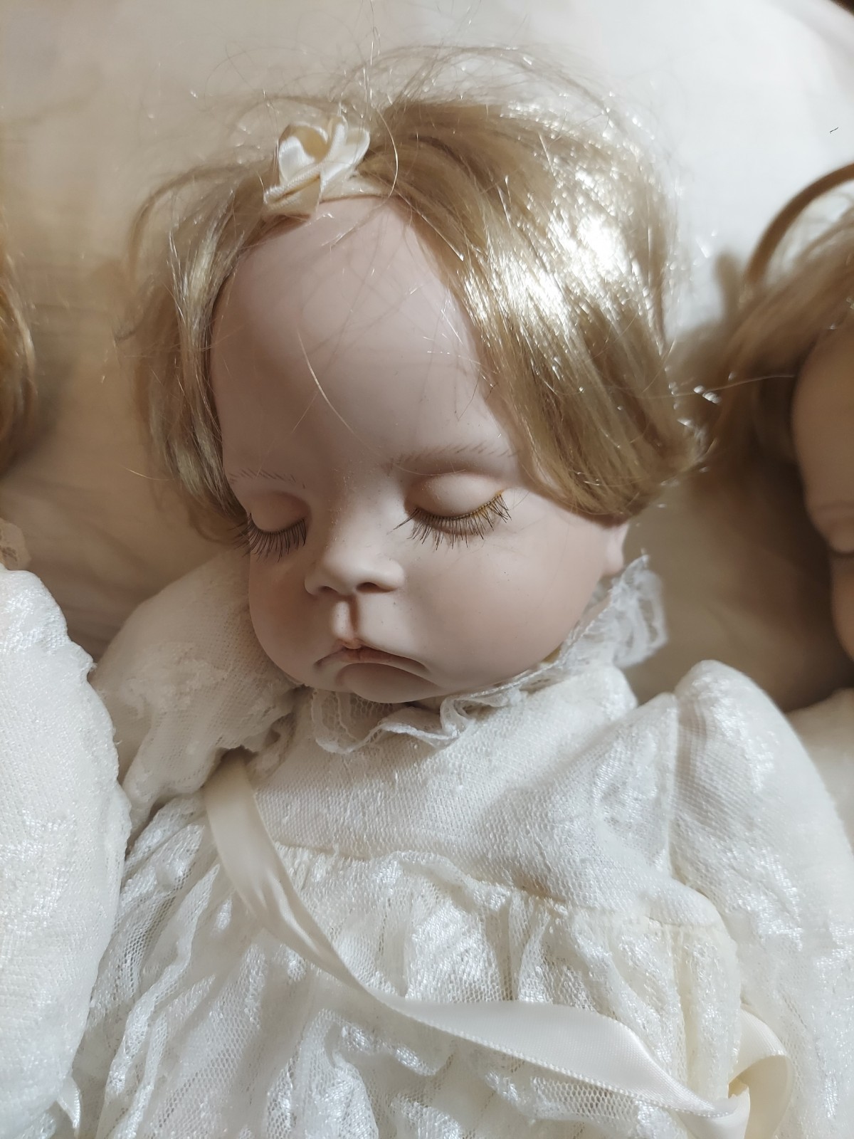 Unique Special Order Triplets Made In South Africa Porcelain Dolls.