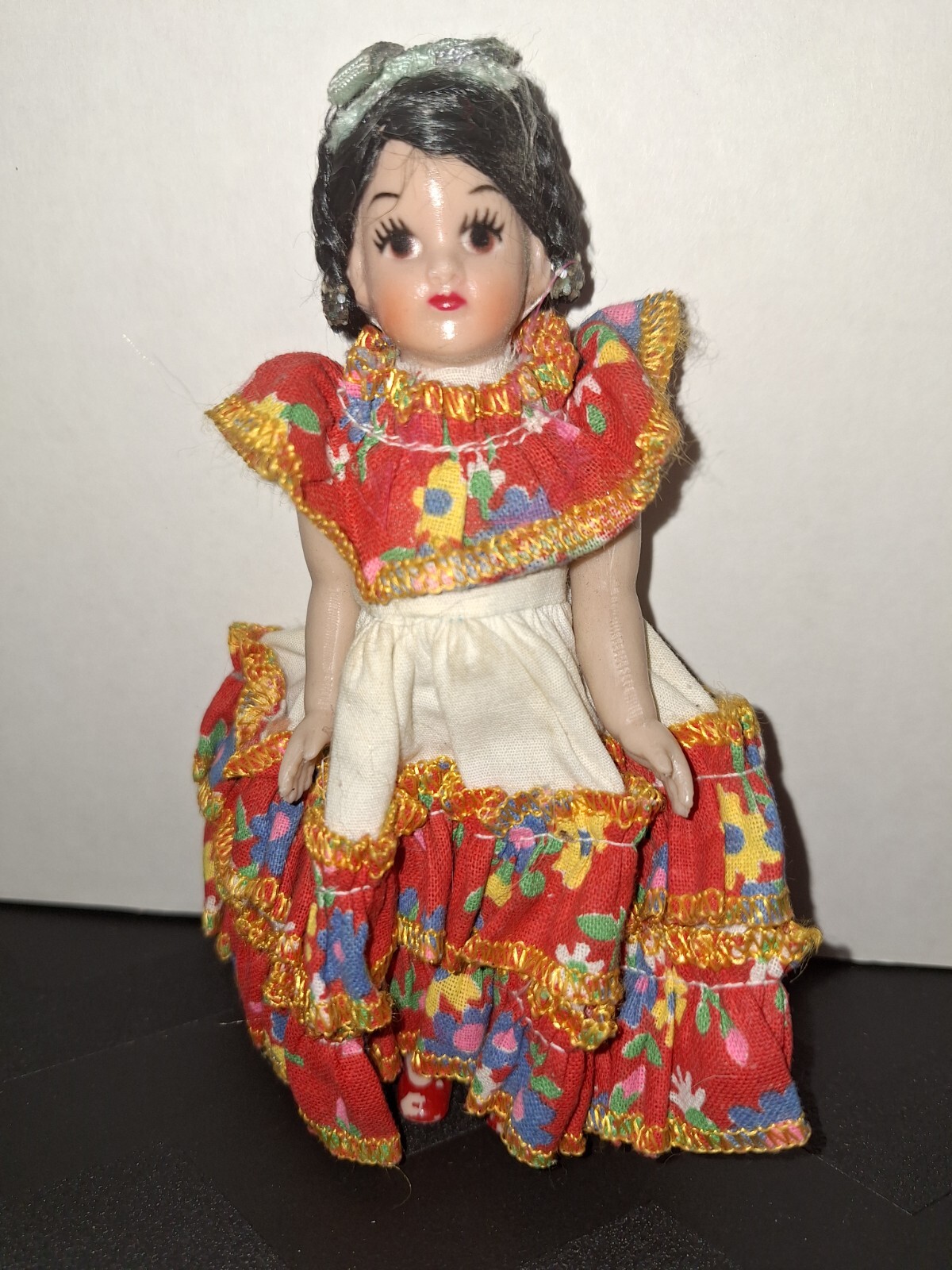 Vintage Mexican Tipical Girl Doll Hecho En Mexico Travel Souvenir