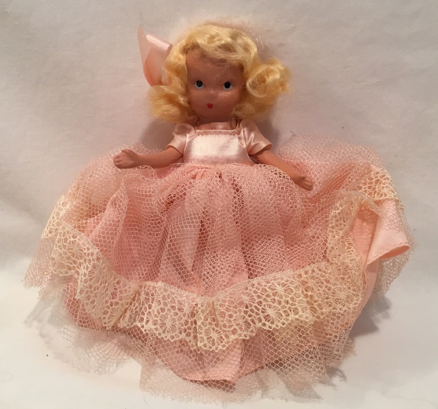 Vintage Nancy Ann Storybook Doll 1930s Bisque 178 Lassie Fair- Pink Dress