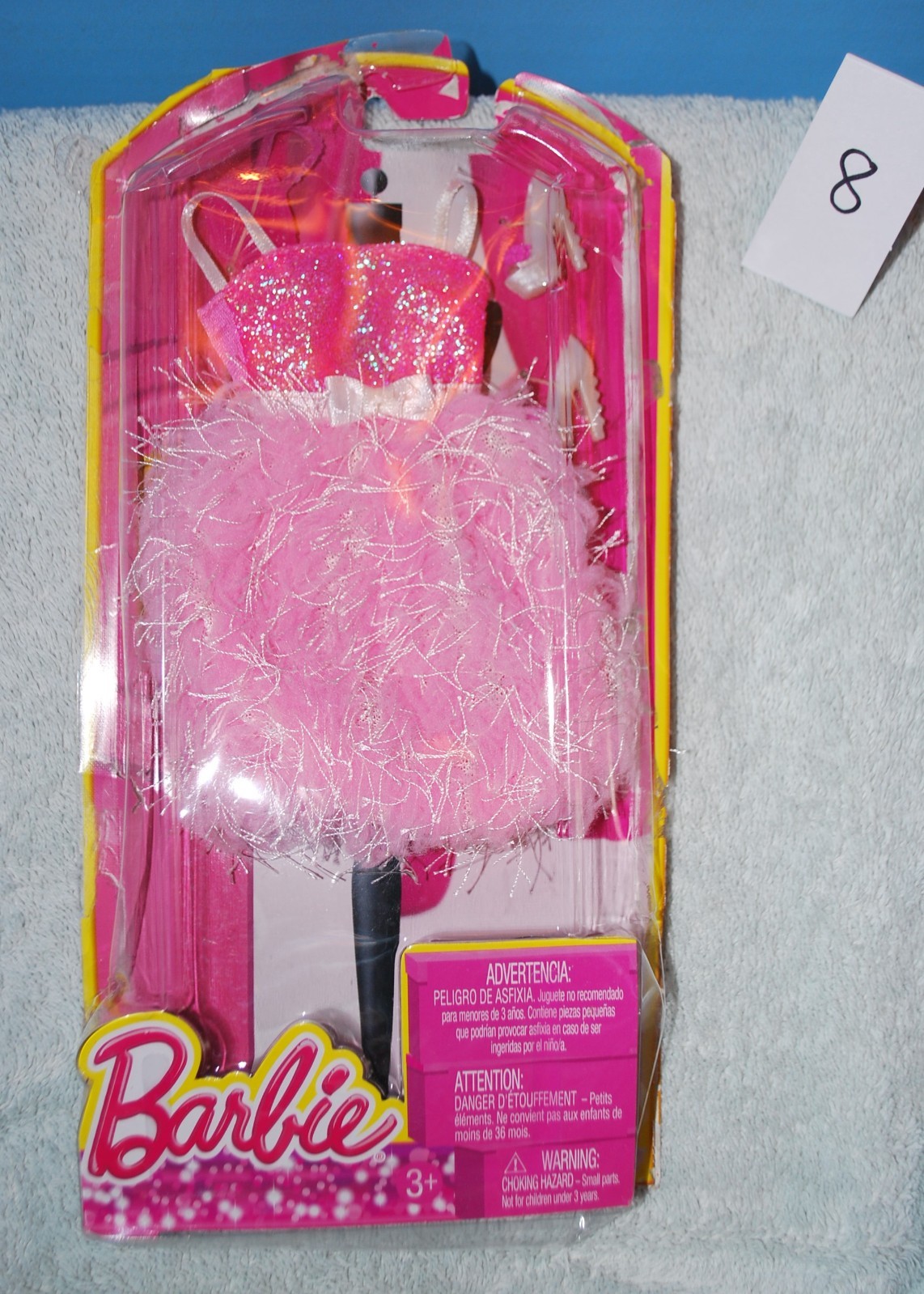 BARBIE DOLL FASHIONISTAS OUTFIT:PINK DRESS, SHOES & SMALL HANDBAG X000MNCKIL