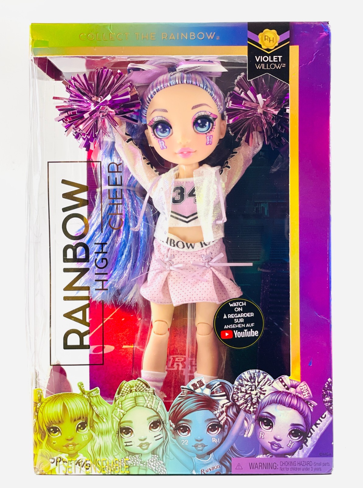 Rainbow High Cheer Doll With Pom Poms Purple Fashion Doll – Violet Willow