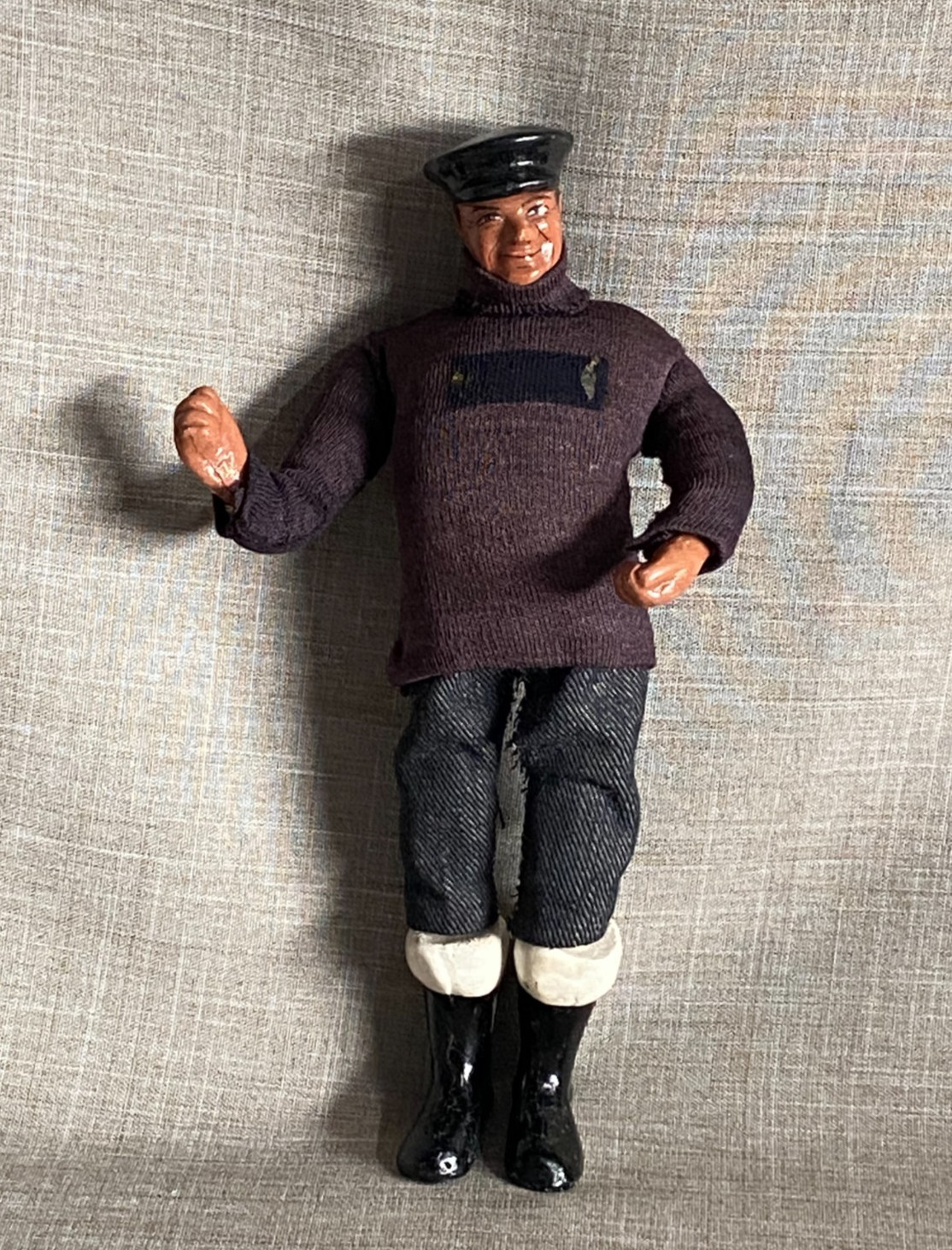 Vintage 1960s Shallowpool Character Doll Model Boat Sailor Deck Hand Skipper