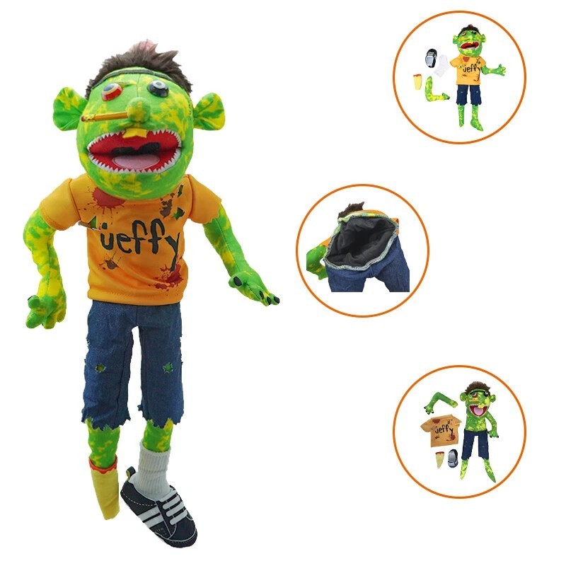Jeff hand puppet series zombie Jeffy plush toy storytelling interactive kid gift