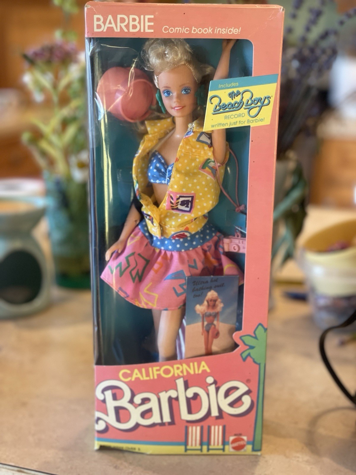 NIB 1987 Vintage California Dream Barbie With Beach Boys Record Bathing Suit
