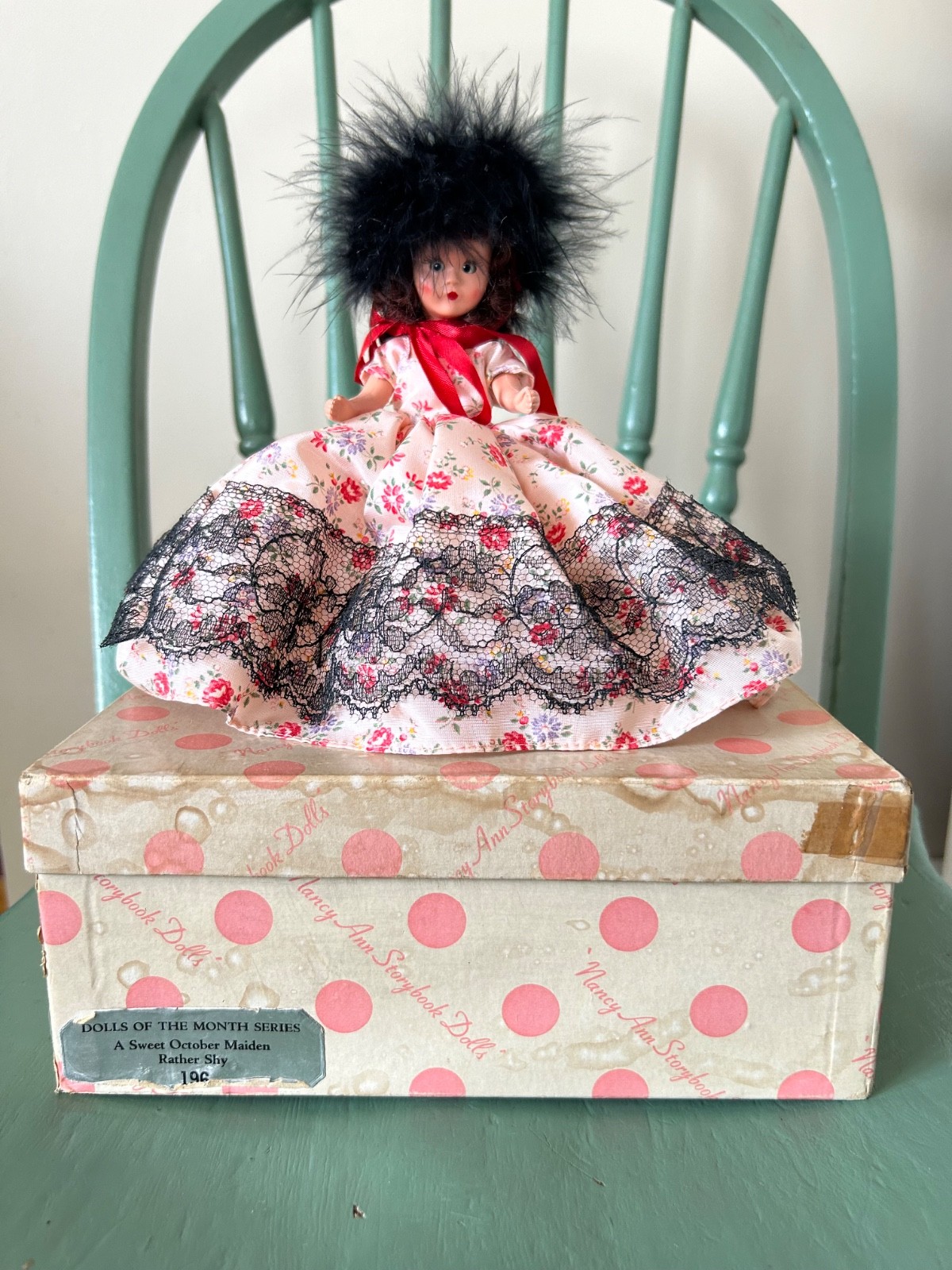 Nancy Ann Storybook Doll A Sweet October Maiden Rather Shy #196 w Sleepy Eyes 6”