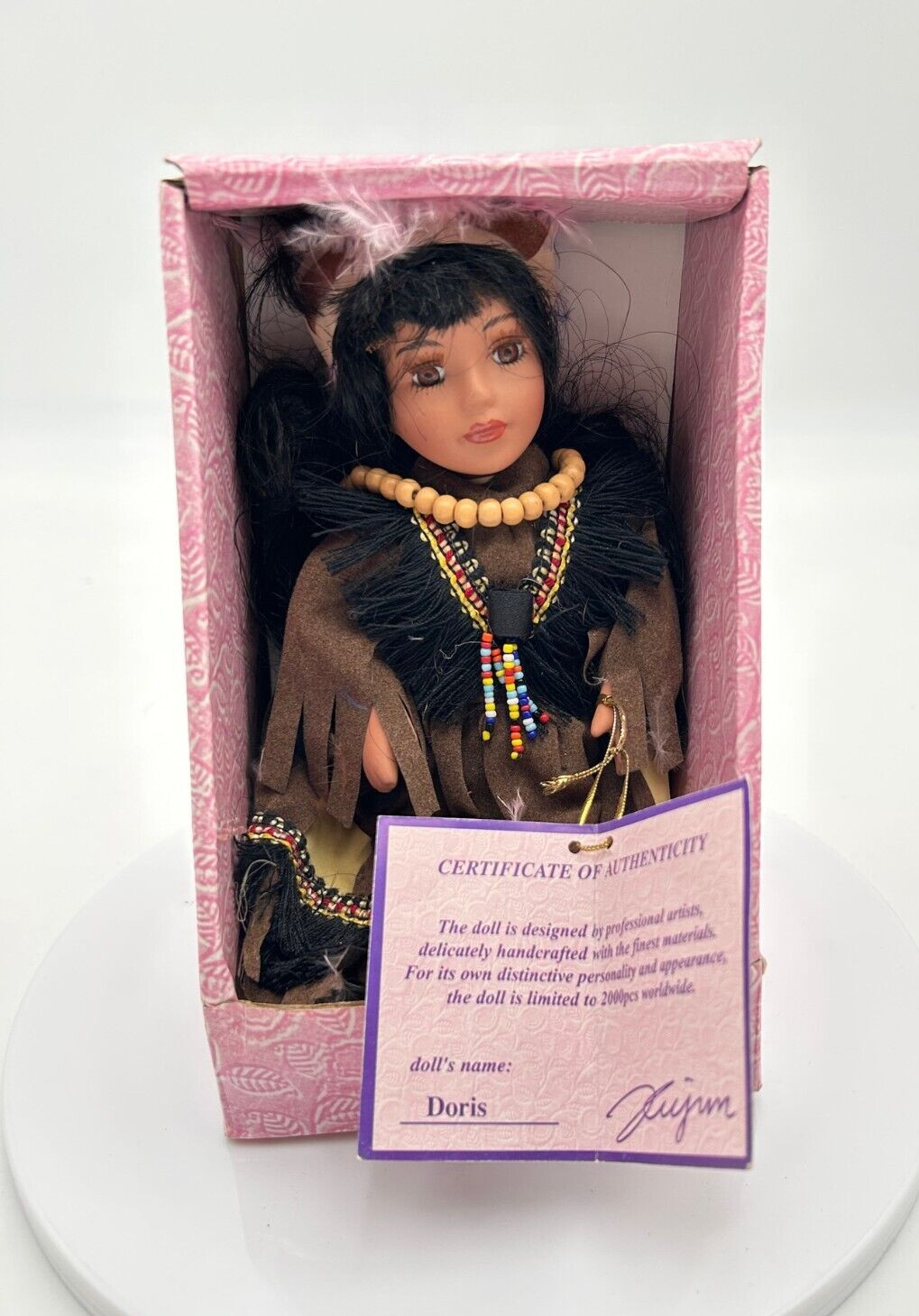 Goldenvale Collection Porcelain Native American Doll “Doris” No.83694 New in Box
