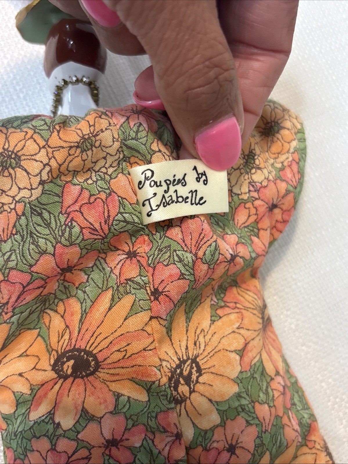Vintage Poupees By Isabelle Doll Exotic Flowers/Diamante Jewelry 15″