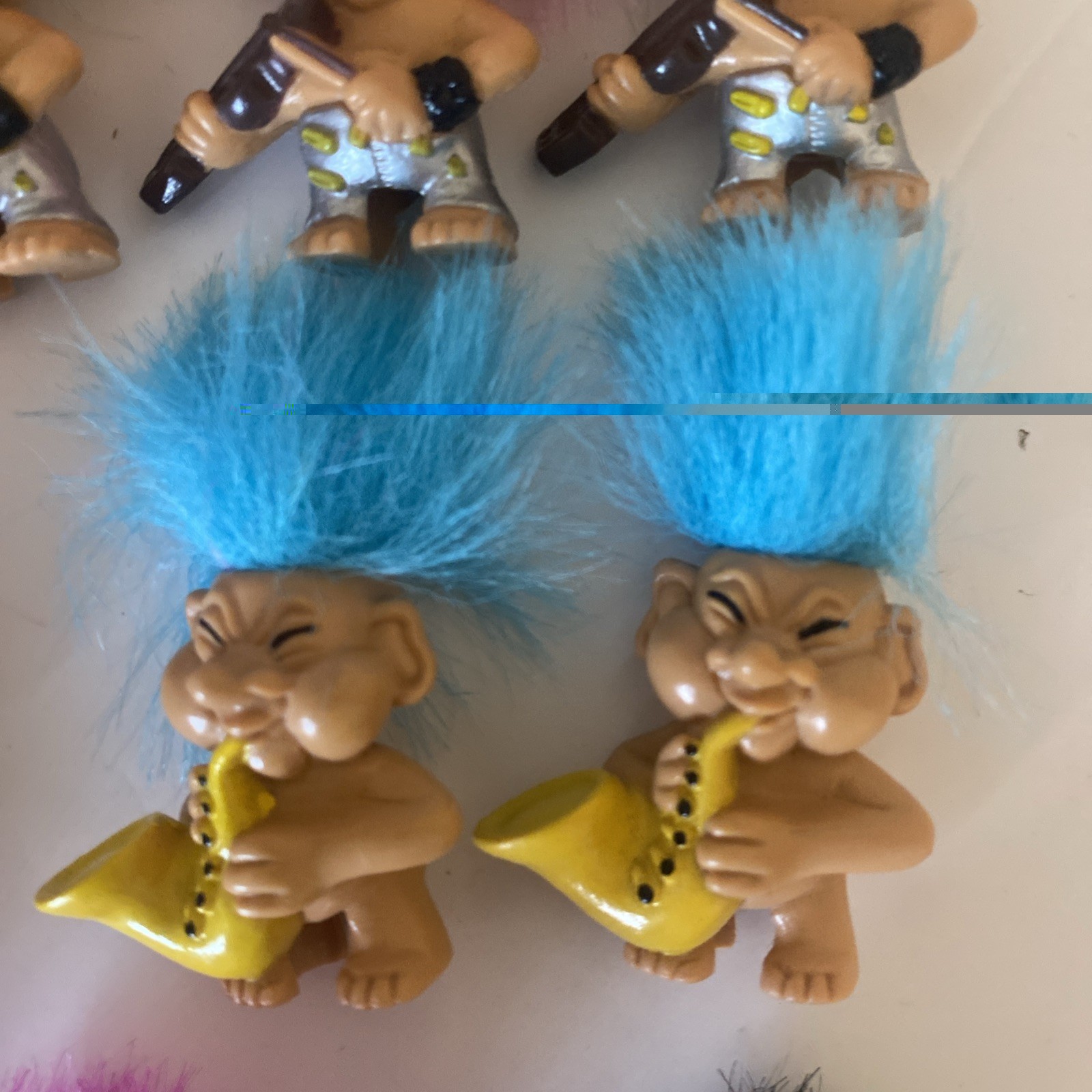 Vintage Russ Mini Trolls Bundle X 11 Trolls 1990s music Multicoloured Hair VGC