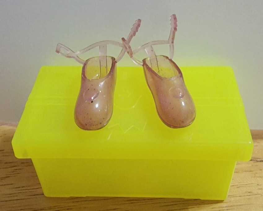 Vintage Barbie Pink Glitter Squishy Shoes