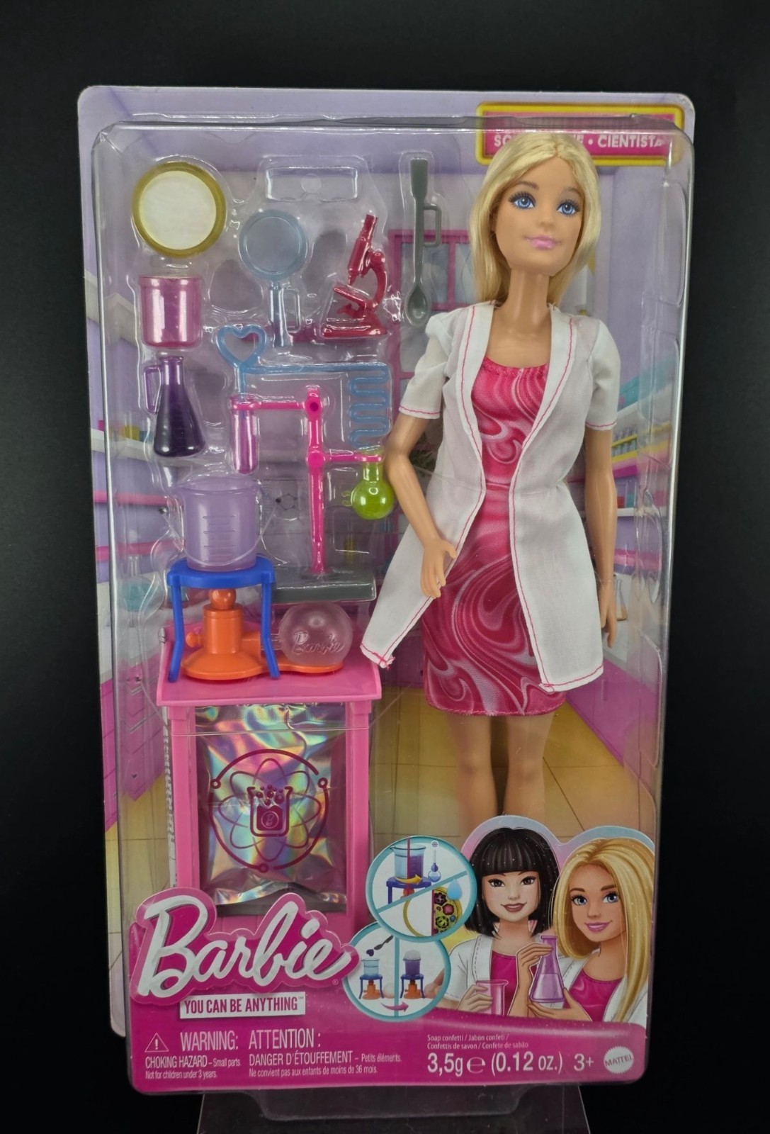 Barbie Scientist Doll Playset Chemistry Lab Pink Outfit Accessories New