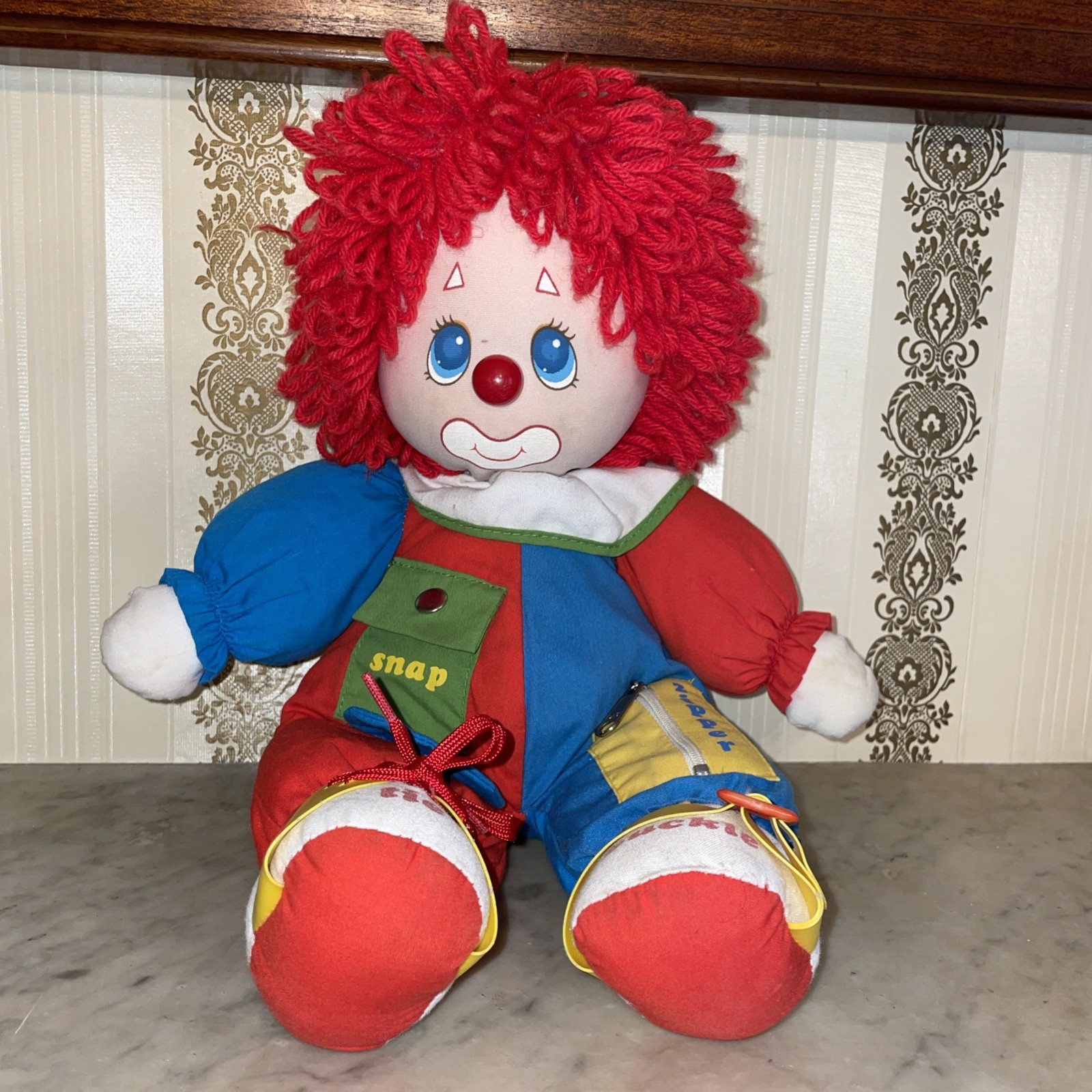 Vintage 1983 Amtoy American Greetings Teach Learning to Dress Clown Doll