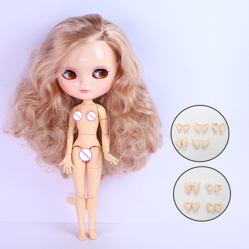 Custom-base Blythe Nude Doll from Factory 1/6 BJD 12” Joint Body Various Hair