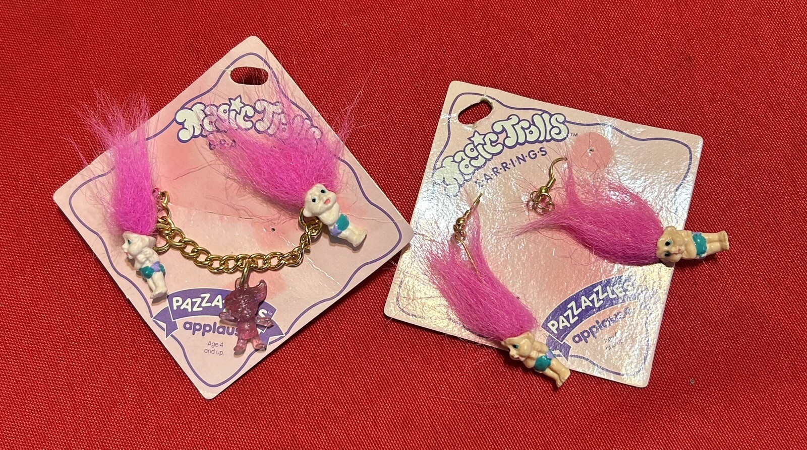 Magic Trolls Charm Earrings & Bracelet Pazzazzles Applause Troll Russ #Y2