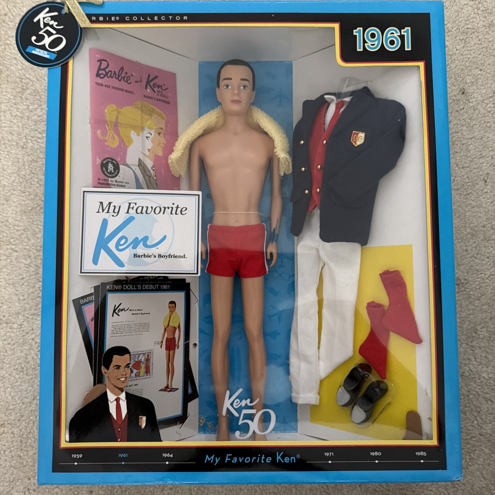 NIB 2010 My Favorite Ken 50th Anniversary Doll #T7668 1961 Reproduction Mattel