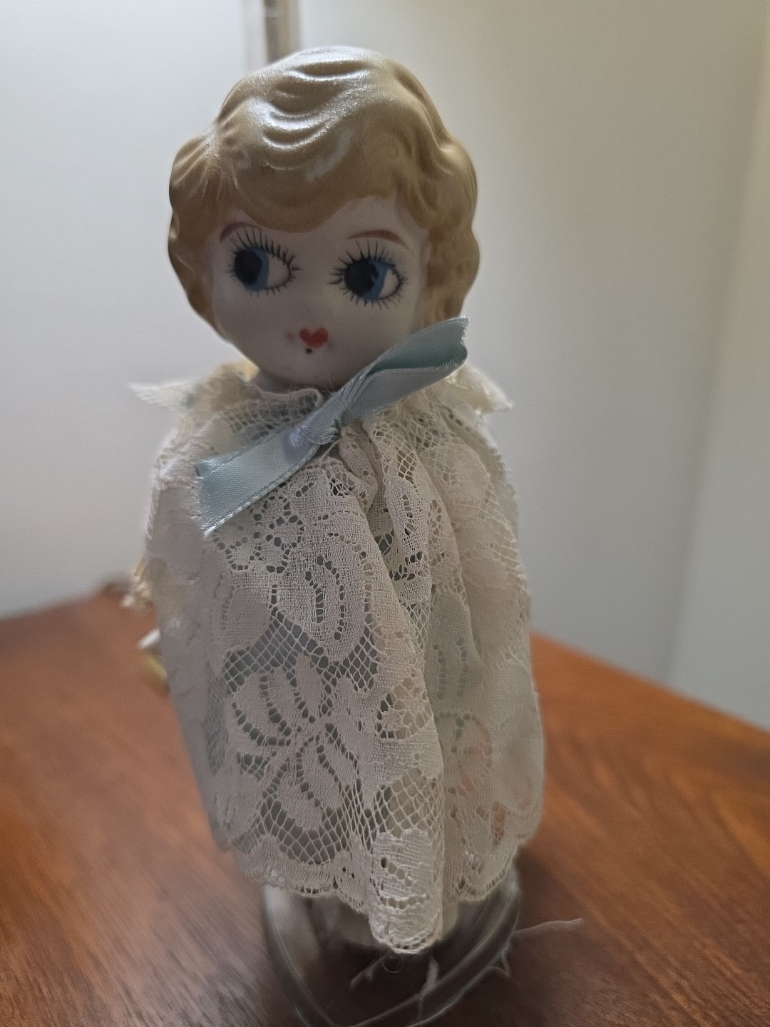 Vintage Bisque Frozen Charlotte Flapper Jointed Doll w/Clothes 7″H