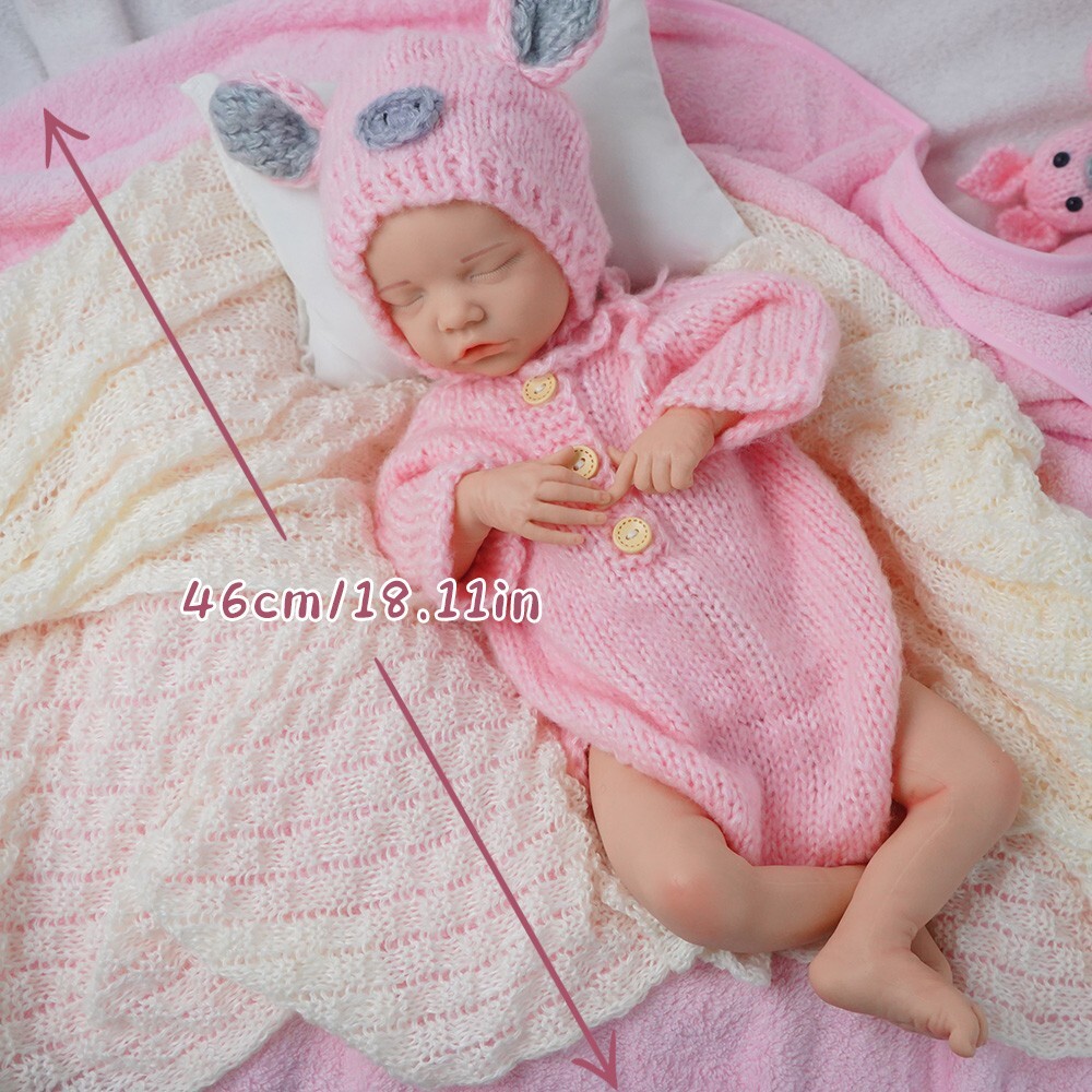 18.11” solid silicone doll silicone reborn doll silicone girl doll toys gifts