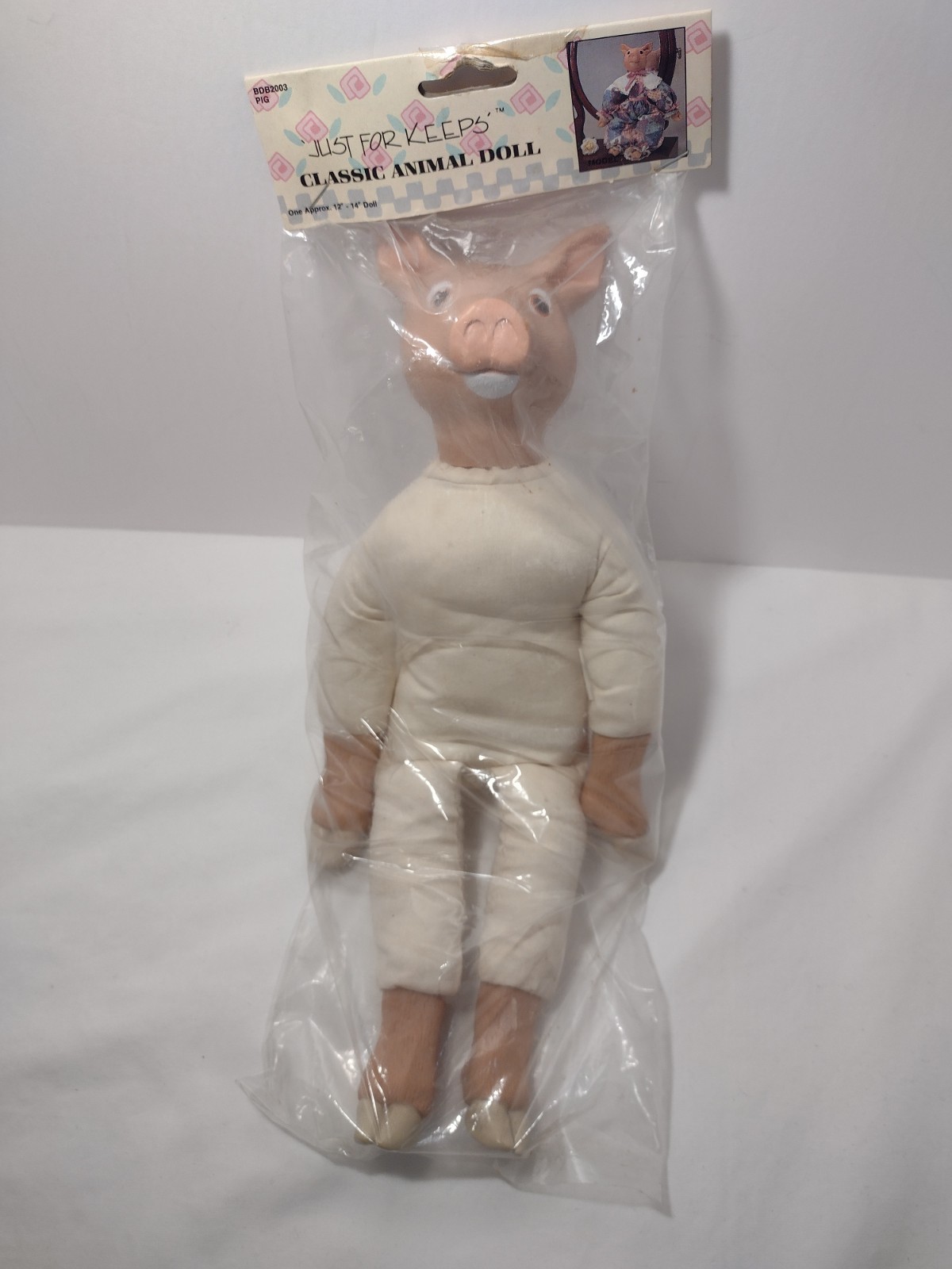 NEW Vintage Just For Keeps Classic Animal Doll Pig 14″ NOS 1991
