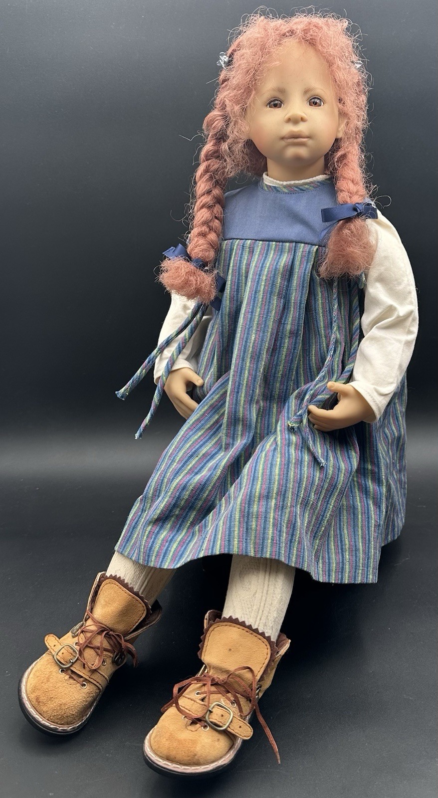 Heidi Plusczok Vinyl Girl Doll 1999 Sitting Seated 28 Inch 70 cm