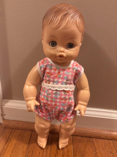 Vintage 1970’s Horsman Drink & Wet 12″ Baby Doll Molded Hair Sleepy Eyes