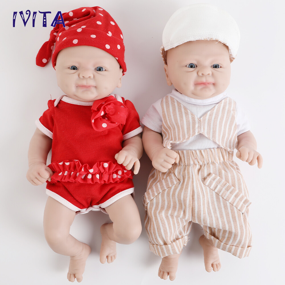 Cute 14″Boy or Girl Reborn Baby Doll Lifelike Full Silicone Doll Infant IVITA