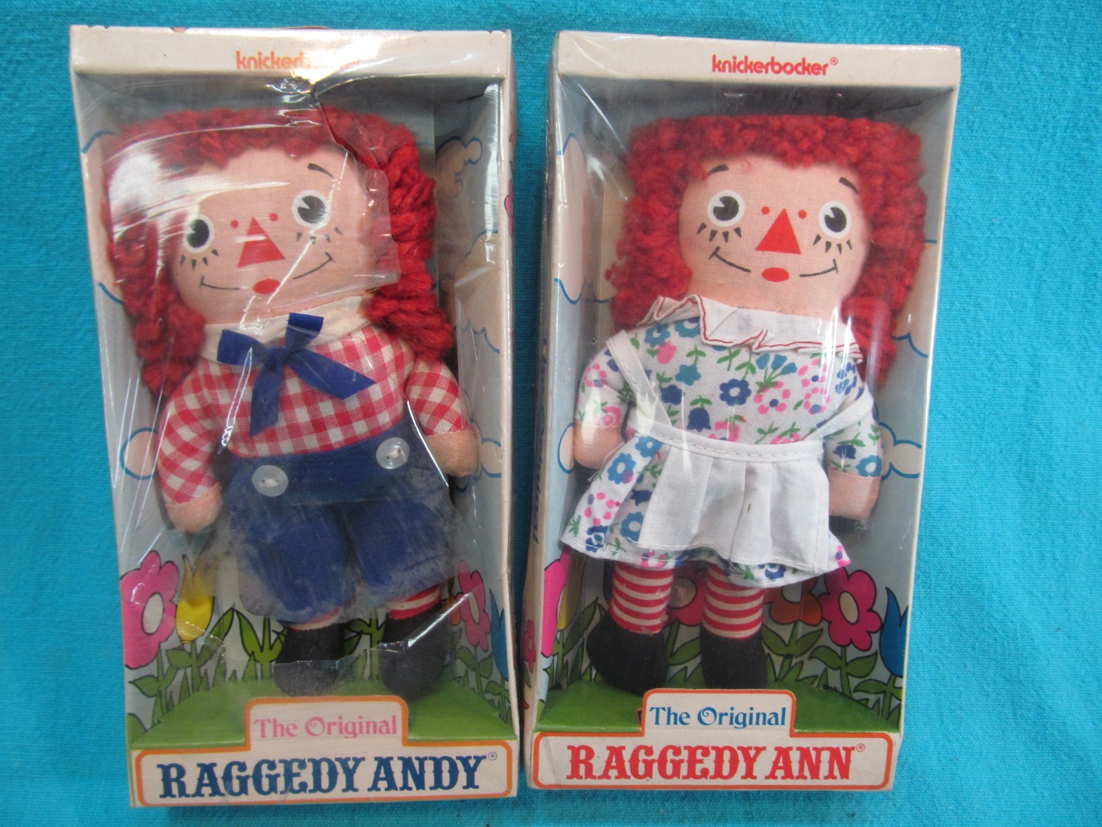 NEW OLD STOCK KNICKERBOCKER RAGGEDY ANN AND ANDY DOLLS 0017 0018